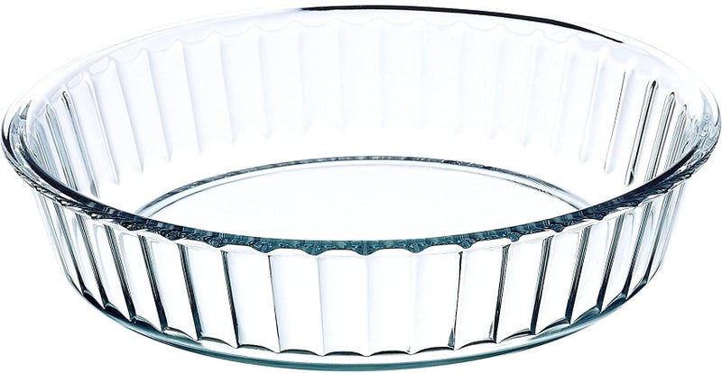 SIMAX Glass Pie Pan for Baking, 10.25 Inch Deep Round Pie Plate Dish, Apple, Pumpkin, Holiday Pies, Fluted Pie Holder, Oven Safe Tray, Borosilicate Glass Cake Tin - Image 2